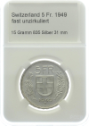 Schweiz 5 Franken 1949 B - fast unzirkuliert